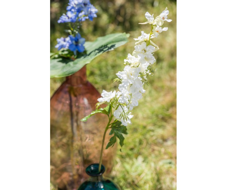 Dekorace umělá bílá květina Delphinium - 10*10*94 cm J-Line by Jolipa
