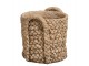 Hnědý cementový květináč s pleteným vzorem z listů Leavia - 26*28*27cm J-Line by Jolipa