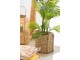 Hnědý cementový květináč s pleteným vzorem z listů Leavia - 37*38*38cm J-Line by Jolipa