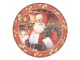 Červený plastový vánoční kulatý podnos/talíř Santa - Ø 33*1 cm Clayre & Eef