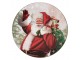 Plastový vánoční kulatý podnos/talíř Santa - Ø 33*1 cm Clayre & Eef