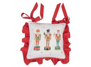 Bavlněný podsedák s volánky a louskáčky Happy Little Christmas - 40*40 cm