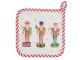 Bílo-červená chňapka - podložka s louskáčky Happy Little Christmas - 20*20 cm Clayre & Eef
