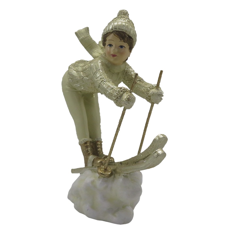 Dekorace chlapec na lyžích - 14*6*19 cm Clayre & Eef Dekorace chlapec na lyžích - 14*6*19 cm Clayre & Eef