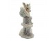 Dekorační vánoční soška děvče se srnečkou - 12*6*13 cm Clayre & Eef