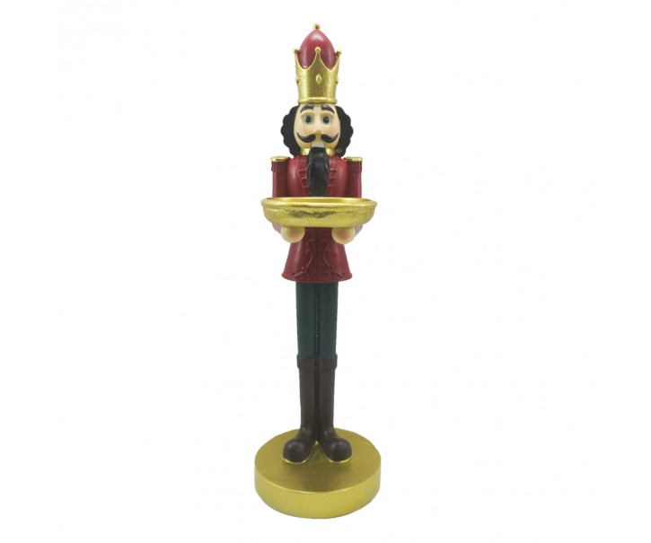 Vánoční dekorace Socha Louskáček s podnosem - 14*11*40 cm Clayre & Eef