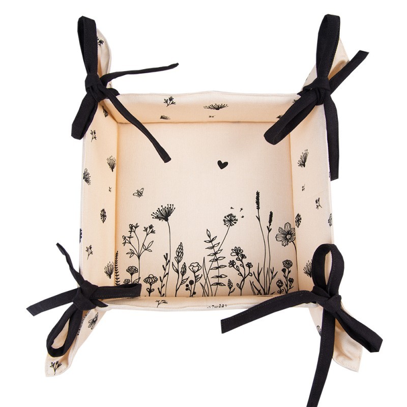 Béžový košík na pečivo s květinami Flora And Fauna - 35*35*8 cm Clayre & Eef Béžový košík na pečivo s květinami Flora And Fauna - 35*35*8 cm Clayre & Eef