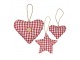 Závěsné dekorativní kárované srdce Tartan M - 10*3*8cm Mars & More 
