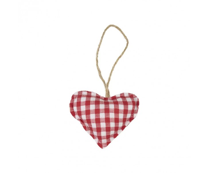 Závěsné dekorativní kárované srdce Tartan M - 10*3*8cm Mars & More 