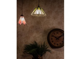 Zelený závěsný Tiffany lustr ve tvaru květu Hiede - Ø 31*107 cm E27/max 1*40W