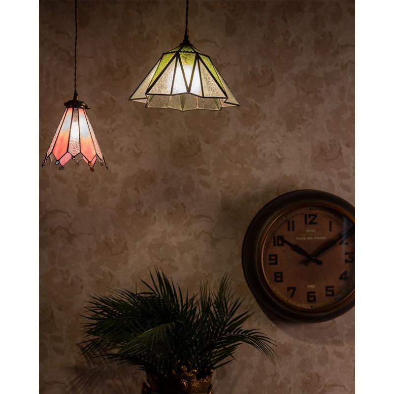 Zelený závěsný Tiffany lustr ve tvaru květu Hiede - Ø 31*107 cm E27/max 1*40W Clayre & Eef Zelený závěsný Tiffany lustr ve tvaru květu Hiede - Ø 31*107 cm E27/max 1*40W Clayre & Eef