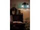 Nástěnná Tiffany lampa 2 stínidla červené pruhy RedLine - 30*23*23 cm E14/max 2*25W Clayre & Eef