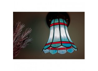 Modrá nástěnná Tiffany lampa červené pruhy RedLine - 17*12*23 cm E14/max 1*40W