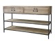 Hnědý antik dřevěný konzolový stůl s kovovou konstrukcí Fitone - 124*42*72cm Chic Antique
