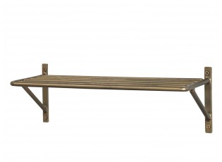 Bronzová antik nástěnná kovová polička Simon - 32*13*11cm