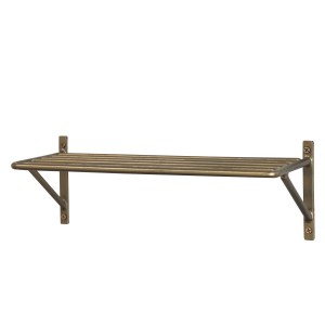 Bronzová antik nástěnná kovová polička Simon - 32*13*11cm