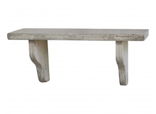 Krémová antik dřevěná nástěnná polička Malie unique - 39*12*16cm