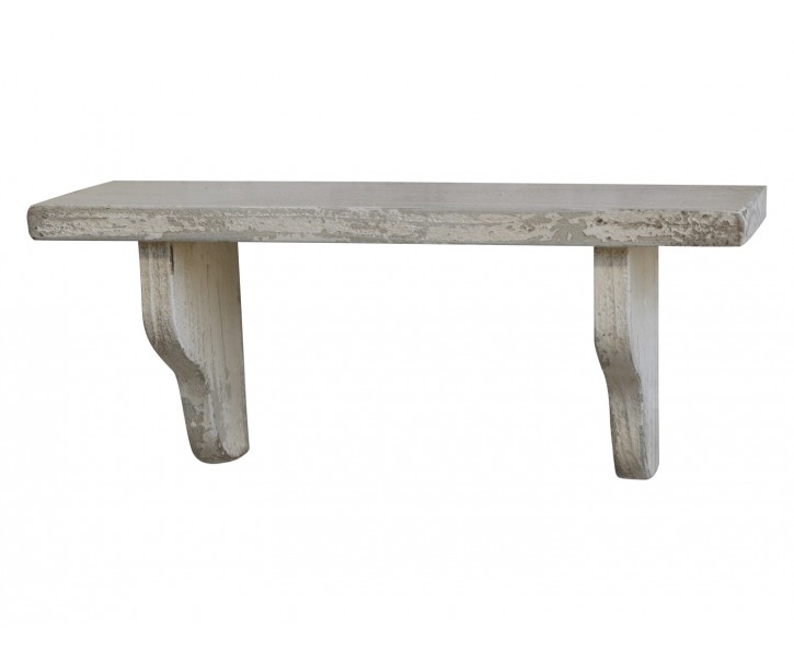Krémová antik dřevěná nástěnná polička Malie unique - 39*12*16cm Chic Antique