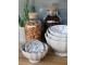 Set 5ks mocca porcelánová miska s ornamenty uvnitř Arés - Ø15*9 cm Chic Antique