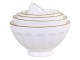 Set 5ks bílá porcelánová miska s medovými květy uvnitř Arés - Ø15*9 cm Chic Antique
