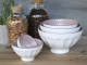 Set 5ks bílá porcelánová miska s růžovými detaily uvnitř Arés - Ø15*9 cm Chic Antique
