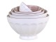 Set 5ks bílá porcelánová miska s růžovými detaily uvnitř Arés - Ø15*9 cm Chic Antique