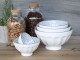 Set 5ks bílá porcelánová miska se šedými ornamenty uvnitř Arés - Ø15*9 cm Chic Antique