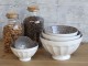 Set 5ks bílá porcelánová miska s černými detaily uvnitř Arés - Ø15*9 cm Chic Antique
