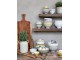 Set 5ks bílá porcelánová miska s černými detaily uvnitř Arés - Ø15*9 cm Chic Antique