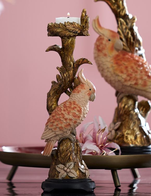 Zlatý antik svícen s papouškem Parrot antique - 9*8*28 cm Light & Living Zlatý antik svícen s papouškem Parrot antique - 9*8*28 cm Light & Living