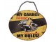 Závěsná žlutá kovová cedule My Garage My Rules - 25*20 cm Ostatn&iacute;
