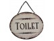 Závěsná kovová cedule s řetízkem Toilet - 25*20 cm Ostatn&iacute;