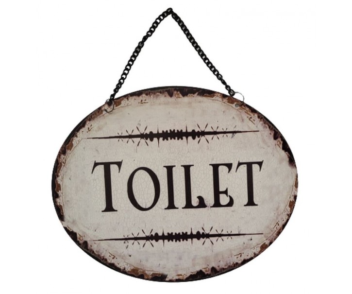 Závěsná kovová cedule s řetízkem Toilet - 25*20 cm Ostatn&iacute;