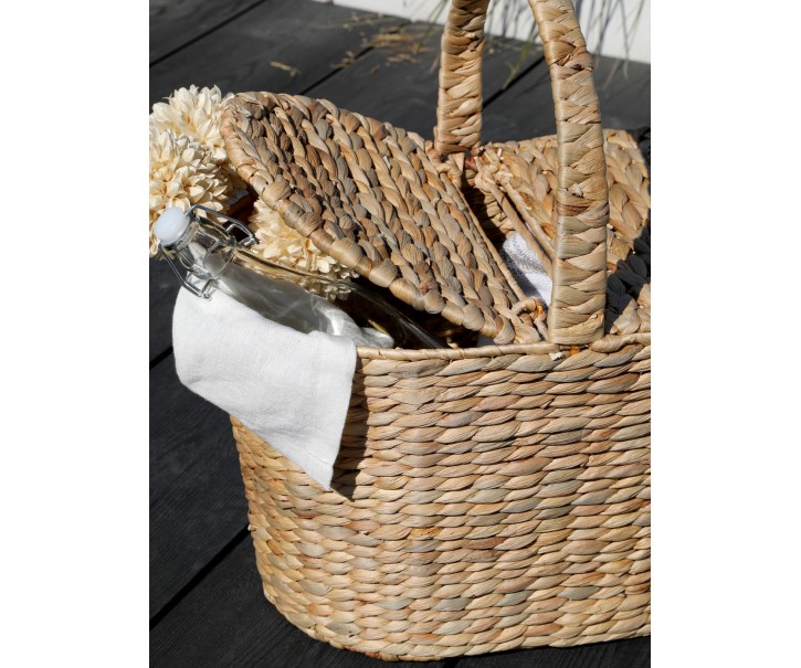 Přírodní piknikový koš z vodního hyacintu - 43*29*49cm Chic Antique