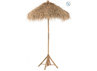 Bambusový slunečník se střechou z banánových listů - ∅ 150*260 cm