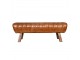 Hnědá kožená lavice v podobě gymnastické Cognac - 128*38*47 cm Clayre & Eef