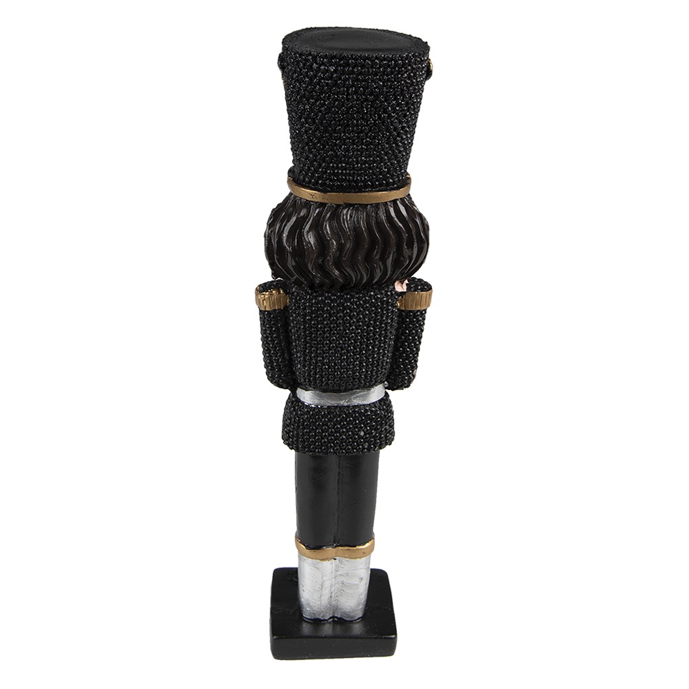 Vánoční černá dekorace socha Louskáček s bubínkem - 5*4*16 cm Clayre & Eef Vánoční černá dekorace socha Louskáček s bubínkem - 5*4*16 cm Clayre & Eef