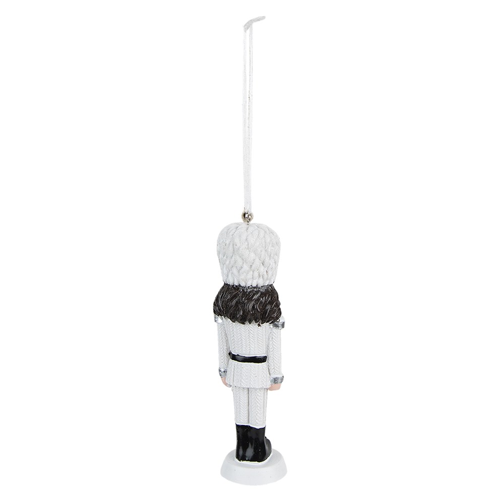 Bílá vánoční závěsná ozdoba Louskáček - 4*3*13 cm Clayre & Eef Bílá vánoční závěsná ozdoba Louskáček - 4*3*13 cm Clayre & Eef