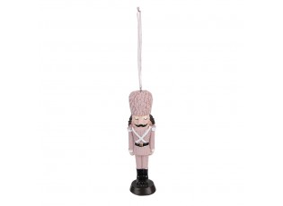 Růžová antik vánoční závěsná dekorace soška Louskáček - 4*3*13 cm