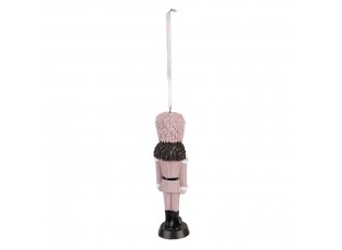 Růžová antik vánoční závěsná dekorace soška Louskáček - 4*3*13 cm