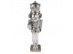 Stříbrná vánoční dekorace Louskáček s dárky - 5*4*16 cm Clayre & Eef