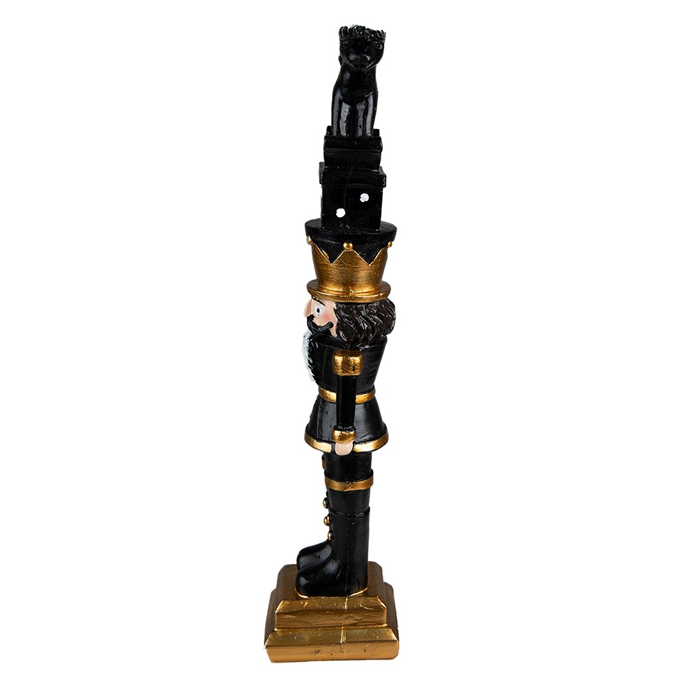 Černá vánoční dekorace Louskáček s koníkem - 6*5*23 cm Clayre & Eef Černá vánoční dekorace Louskáček s koníkem - 6*5*23 cm Clayre & Eef