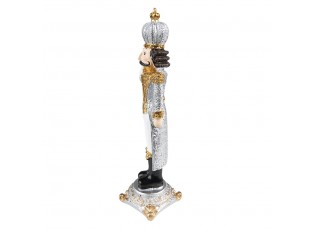 Stříbrná vánoční dekorace Louskáček - 8*8*24 cm