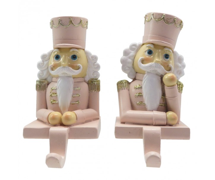 Háček Louskáček v růžovém na vánoční punčochu - 7*6*12 cm Clayre & Eef