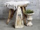 Krémová antik kovová lucerna s ornamenty Vintage - 20*20*46cm Chic Antique