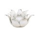 Krémový antik svícen ve tvaru květu na čajovou svíčku Crown - Ø 16*9cm Chic Antique