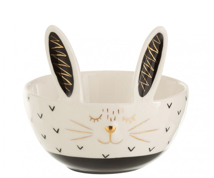 Keramická miska s ousky králíček Rabbito - Ø12*11 cm J-Line by Jolipa