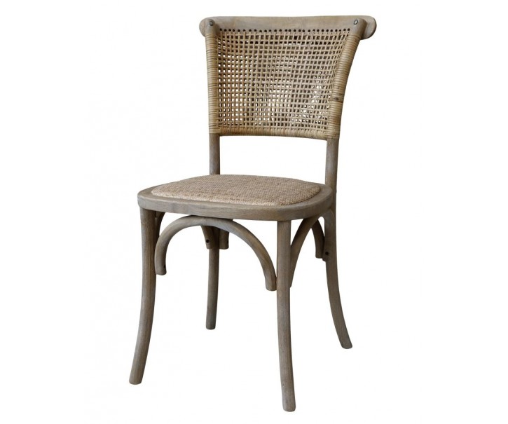 Přírodní ratanová židle s výpletem Old French chair - 45*40*88 cm Chic Antique