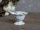 Krémová antik plechová mistička na noze Fanio - Ø 9*5 cm Chic Antique
