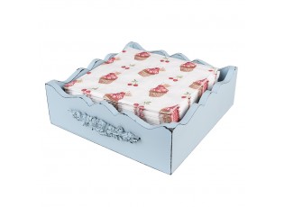 Bílé papírové ubrousky s dortíčky Cherry Cupcake - 33*33 cm (20ks)